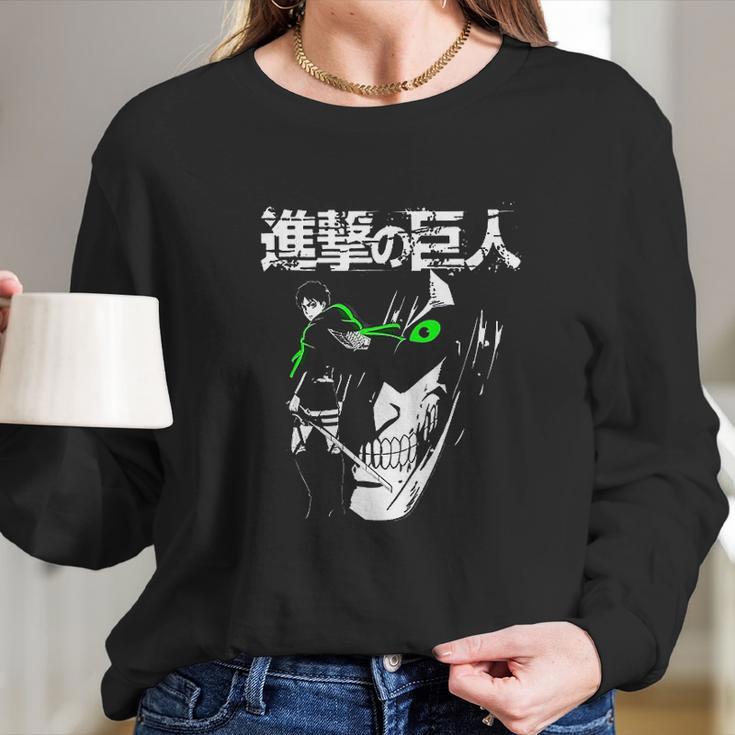 Attack On Titan Eren Jaeger Glow Long Sleeve T-Shirt Gifts for Her