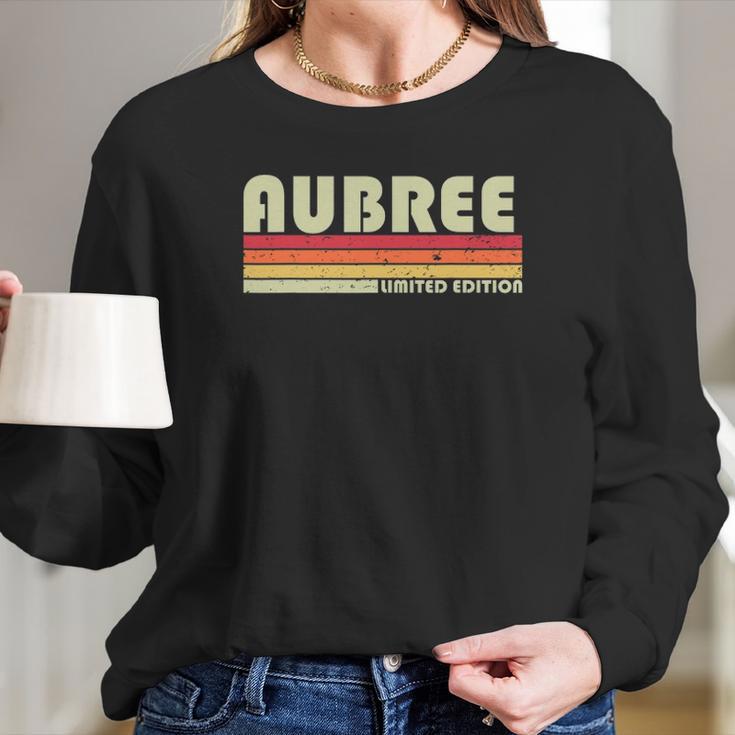 Aubree Gift Name Personalized Retro Vintage 80S 90S Long Sleeve T-Shirt Gifts for Her