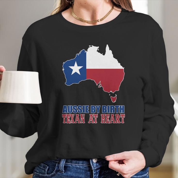 Aussie By Birth Texan At Heart Long Sleeve T-Shirt Gifts for Her