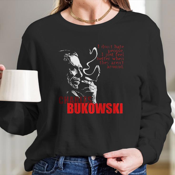 Author Charles Bukowski Tee 48 Long Sleeve T-Shirt Gifts for Her