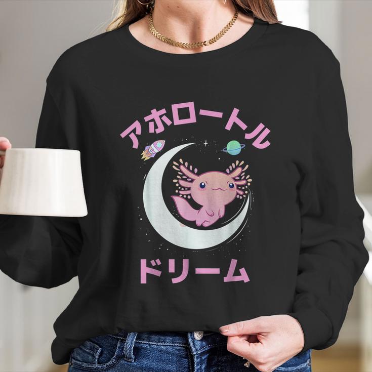 Axolotl Anime Japan Kawaii Pastel Goth Aesthetic Nu Goth Long Sleeve T-Shirt Gifts for Her