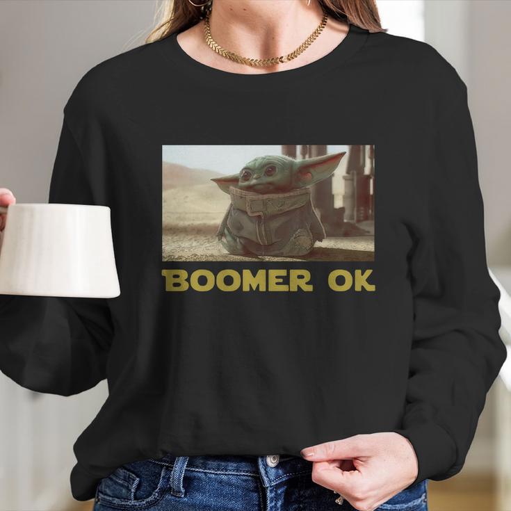 Baby Yoda Boomer Ok Long Sleeve T-Shirt Gifts for Her