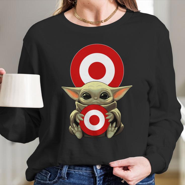 Baby Yoda Hug Target Circle ShirtShirt Long Sleeve T-Shirt Gifts for Her