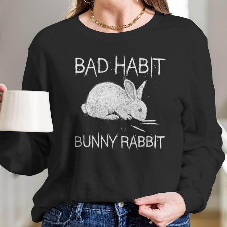 Bad Habit Bunny Rabbit Cocaine Long Sleeve T-Shirt Gifts for Her