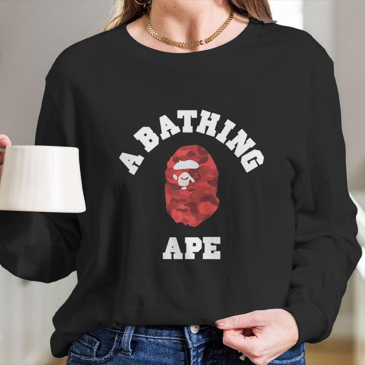 Bape Abc Red Camo T-Shirts Long Sleeve T-Shirt Gifts for Her