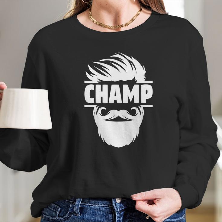 Bearded Champ Long Sleeve T-Shirt Gifts for Her