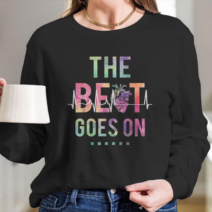 The Beat Goes On Heartbeat Rehab Heart Surgery Heart Gift Long Sleeve T-Shirt Gifts for Her