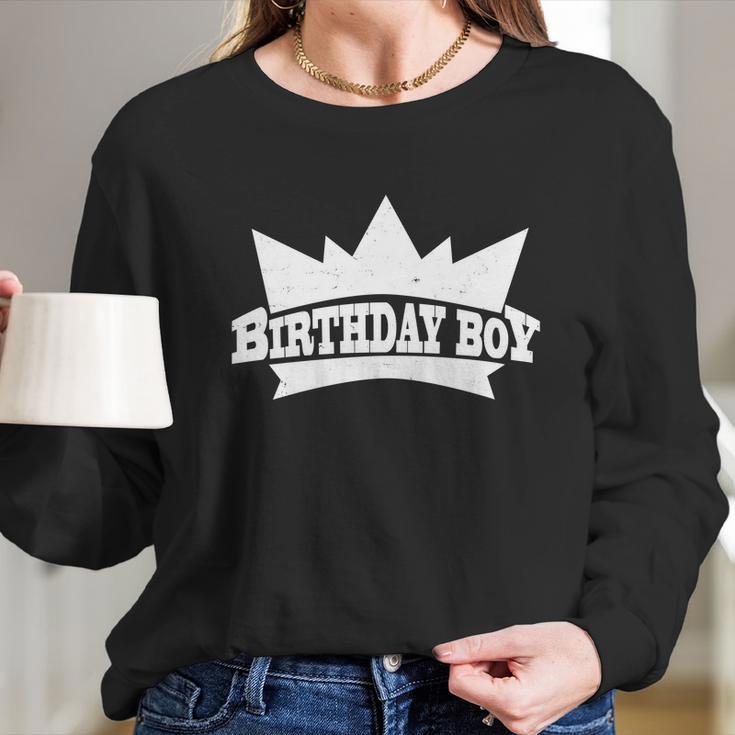 Birthday Boy Crown Classic Logo Long Sleeve T-Shirt Gifts for Her