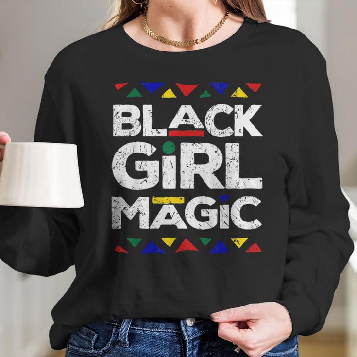 Black Girl Magic Black History Month Panthers Gift Design Long Sleeve T-Shirt Gifts for Her