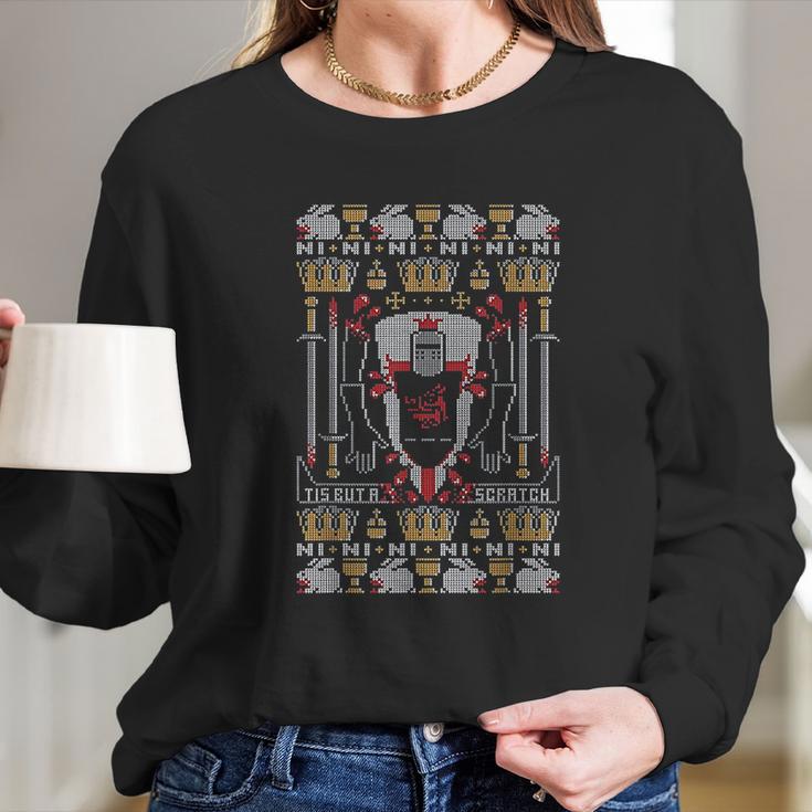 Black Knight Holy Grail Legs Off Funny British Comedy Long Sleeve T-Shirt Gifts for Her