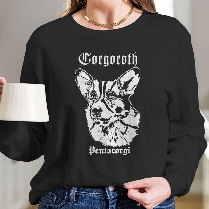 Black Metal Corgi Corgoroth Gorgoroth Long Sleeve T-Shirt Gifts for Her