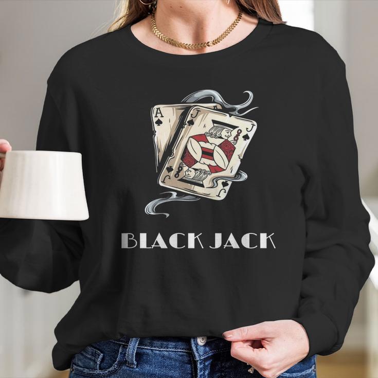 BlackjackShirt Jack Of Spades Ace Of Spades - Lucky Tee Long Sleeve T-Shirt Gifts for Her