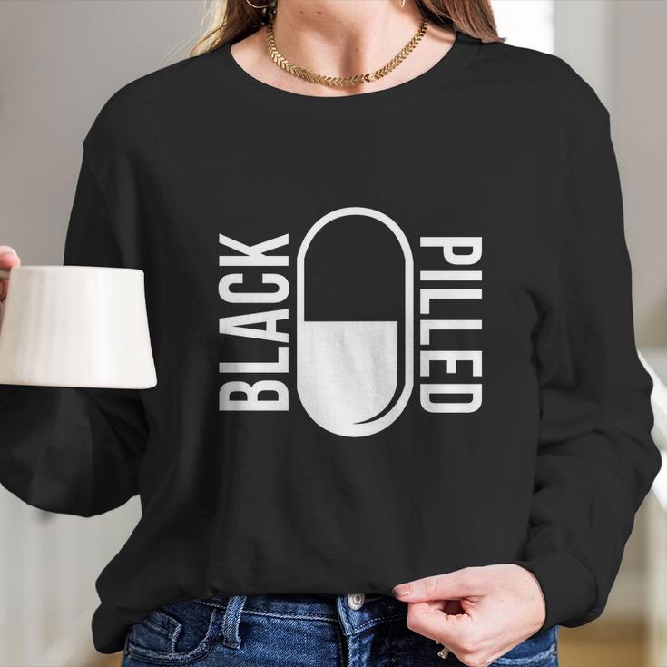 Blackpilledcom White Logo Long Sleeve T-Shirt Gifts for Her