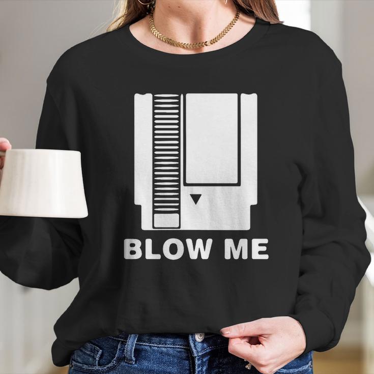 Blow Me Nintendo Nes T-Shirt Long Sleeve T-Shirt Gifts for Her