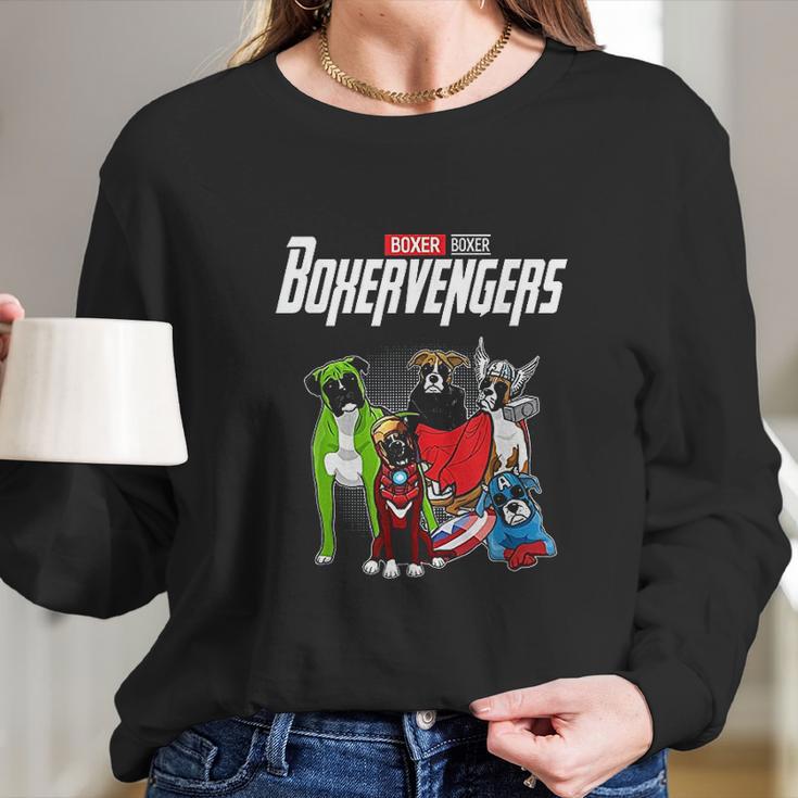 Boxervengers Funny Dog Boxer Long Sleeve T-Shirt Gifts for Her