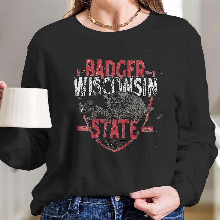 Brisco Brands Wisconsin Badger State Long Sleeve T-Shirt Gifts for Her