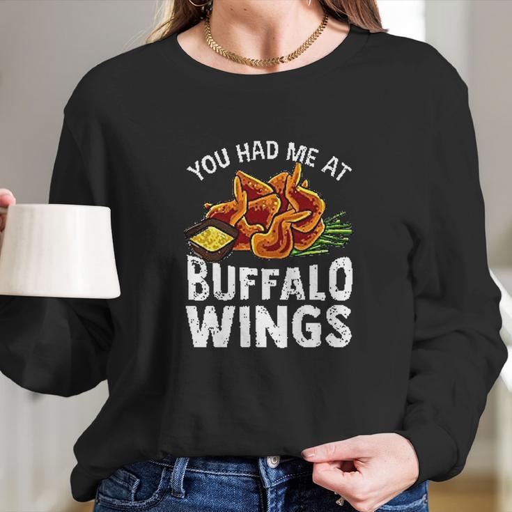 Buffalo Wings Game Day Snack Long Sleeve T-Shirt Gifts for Her