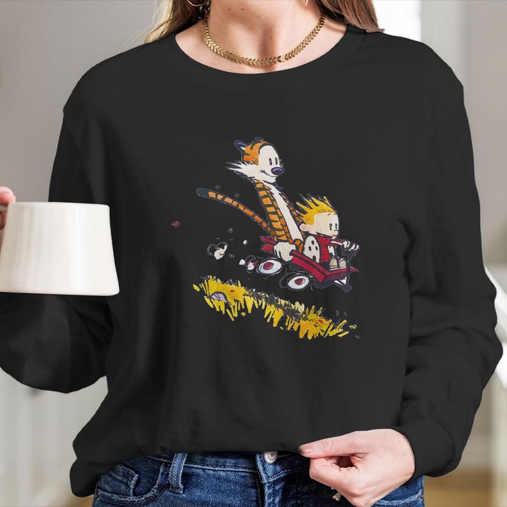 Calvin And Hobbes Racing Long Sleeve T-Shirt Gifts for Her