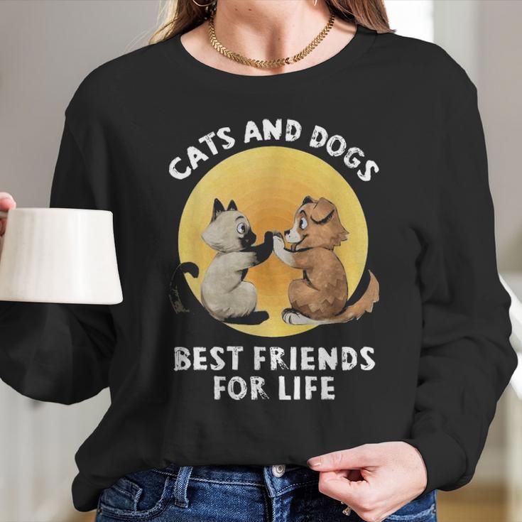 Cats And Dogs Best Friend For Life Long Sleeve T-Shirt Gifts for Her