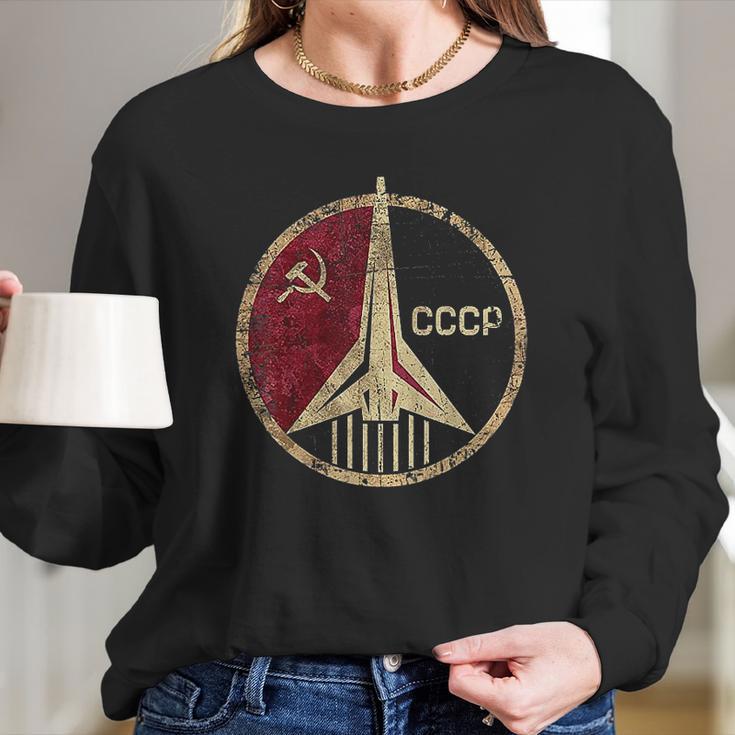 Cccp Original Russia Space Program Gift Long Sleeve T-Shirt Gifts for Her