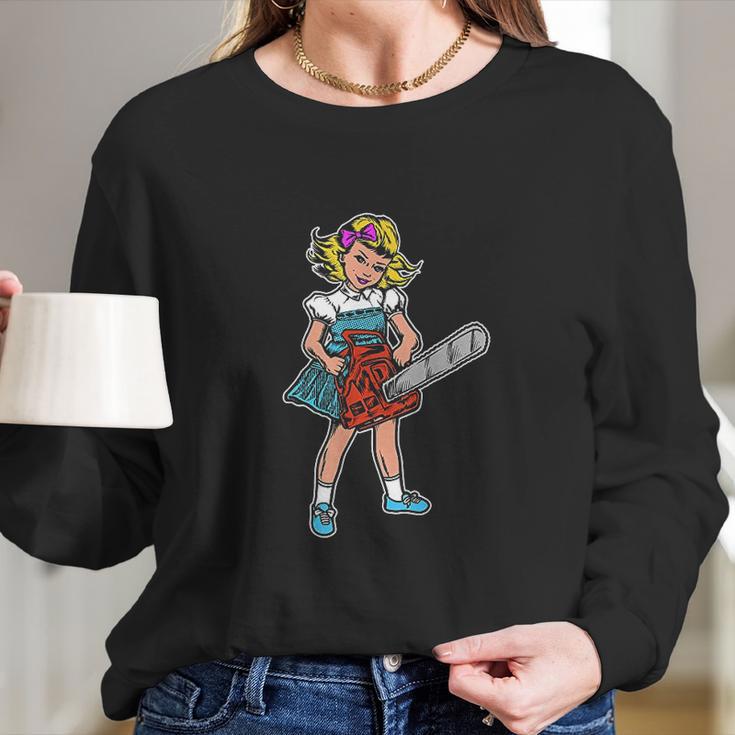 Chainsaw Girl Goth Punk Emo Retro Vintage Long Sleeve T-Shirt Gifts for Her