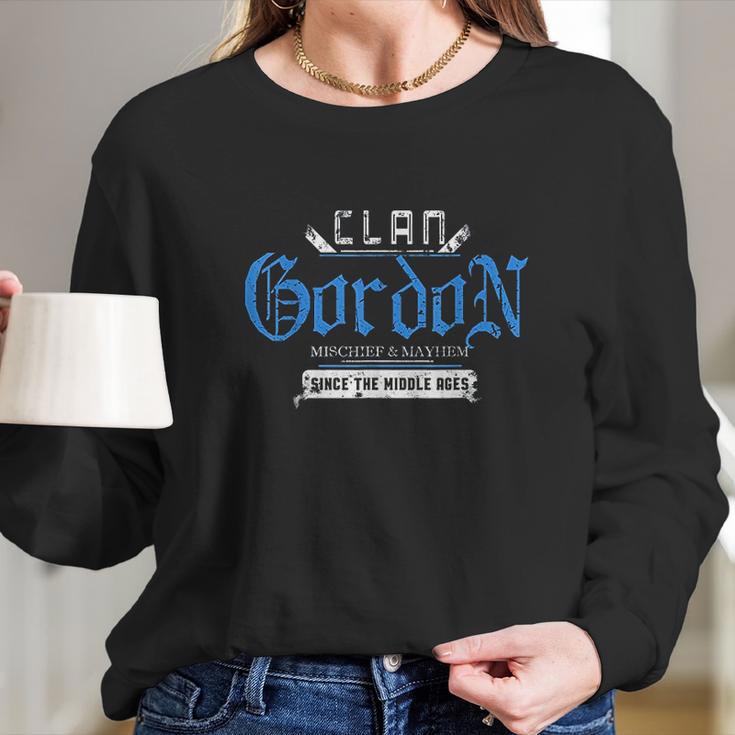 Clan Gordon Mischief And Mayhem Since The Middle Ages Long Sleeve T-Shirt Gifts for Her