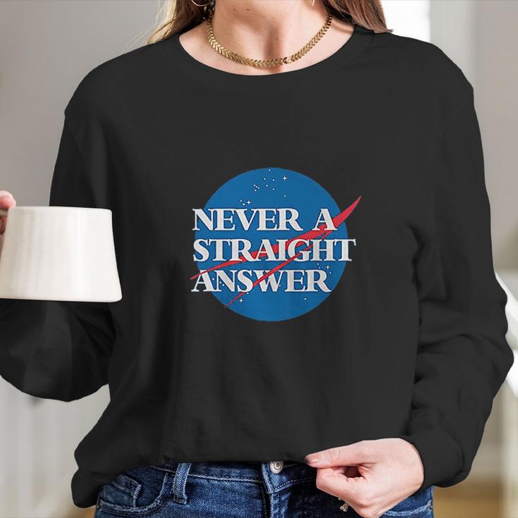 Clique Clothing Nasa Never A Straight Answer Long Sleeve T-Shirt Gifts for Her