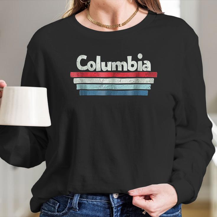 Columbia Retro Design Long Sleeve T-Shirt Gifts for Her