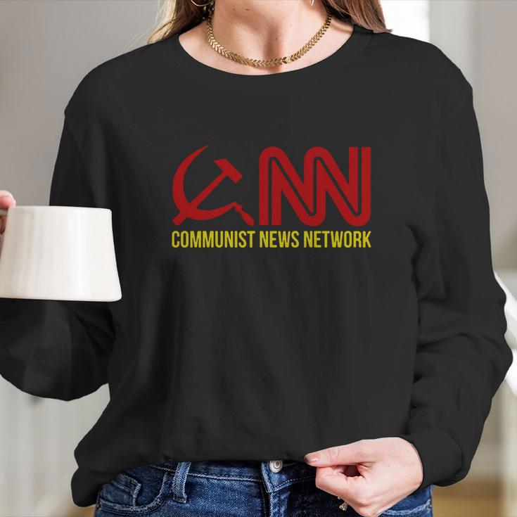 Communist News Network Trump Funny Long Sleeve T-Shirt Gifts for Her