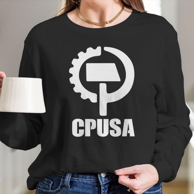 Communist Party Cpusa With Logo Long Sleeve T-Shirt Gifts for Her