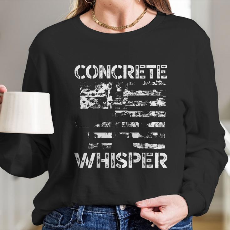 Concrete Whisper Construction Union Worker Labor Day Gift Long Sleeve T-Shirt Gifts for Her