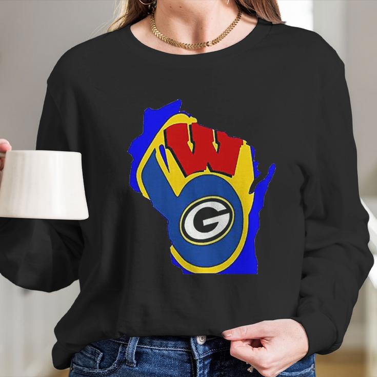 Cool Packers Brewers Badgers Long Sleeve T-Shirt Gifts for Her