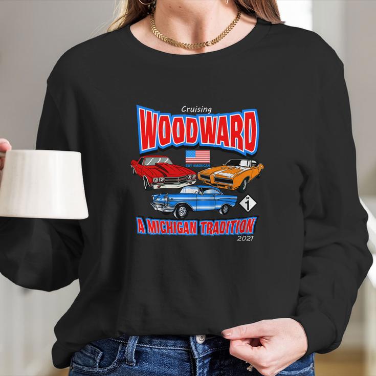 Cruising Woodward Ave M1 A Michigan Tradition Long Sleeve T-Shirt Gifts for Her