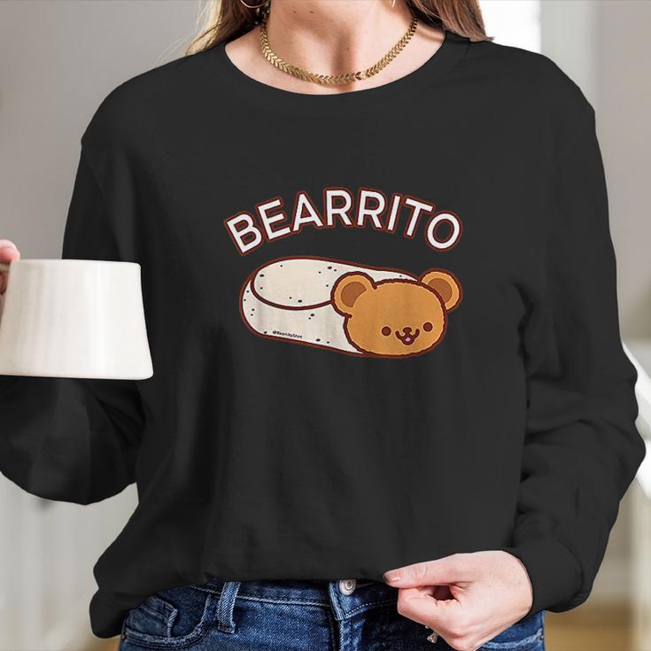 Cute Bearrito Bear Burrito Long Sleeve T-Shirt Gifts for Her