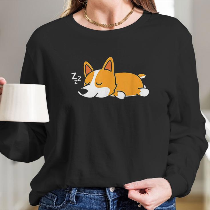 Cute Gift For Welsh Corgi Dog Lovers Nope Lazy Corgi Long Sleeve T-Shirt Gifts for Her