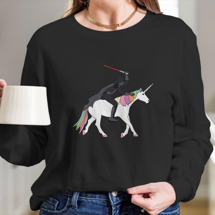 Darth Vader Is Riding The Unicorn Long Sleeve T-Shirt Gifts for Her