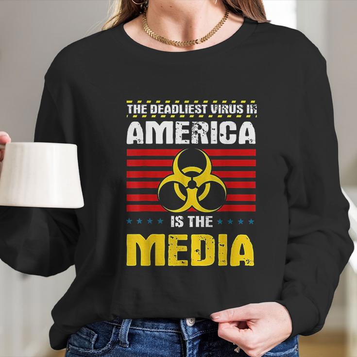 Deadliest In America Is The Media Toxic Fake News Long Sleeve T-Shirt Gifts for Her