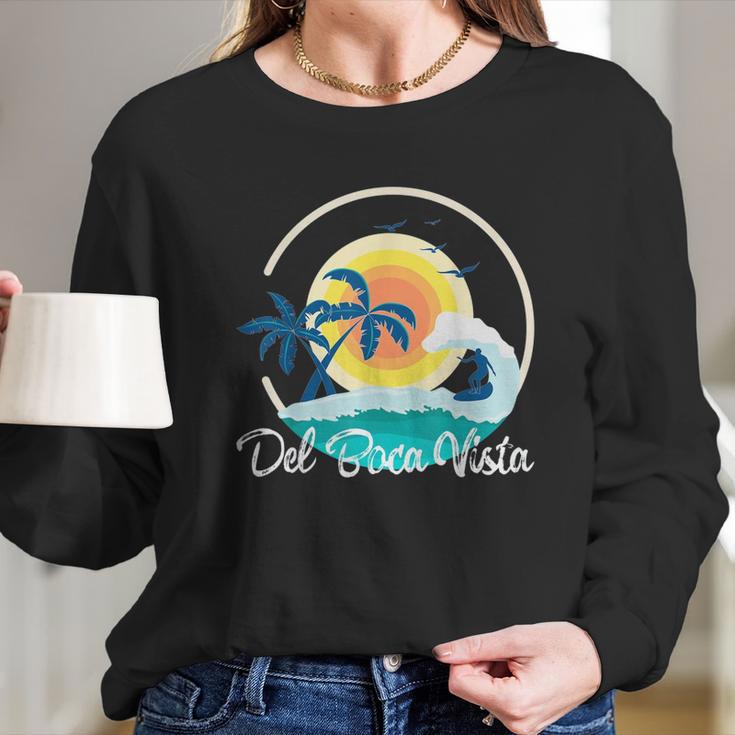 Del Boca Vista Retro Retirement Florida Long Sleeve T-Shirt Gifts for Her