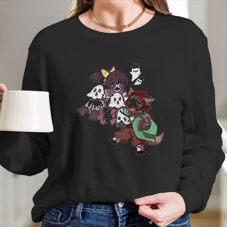 Demon Slayer Chibi Illustration Long Sleeve T-Shirt Gifts for Her