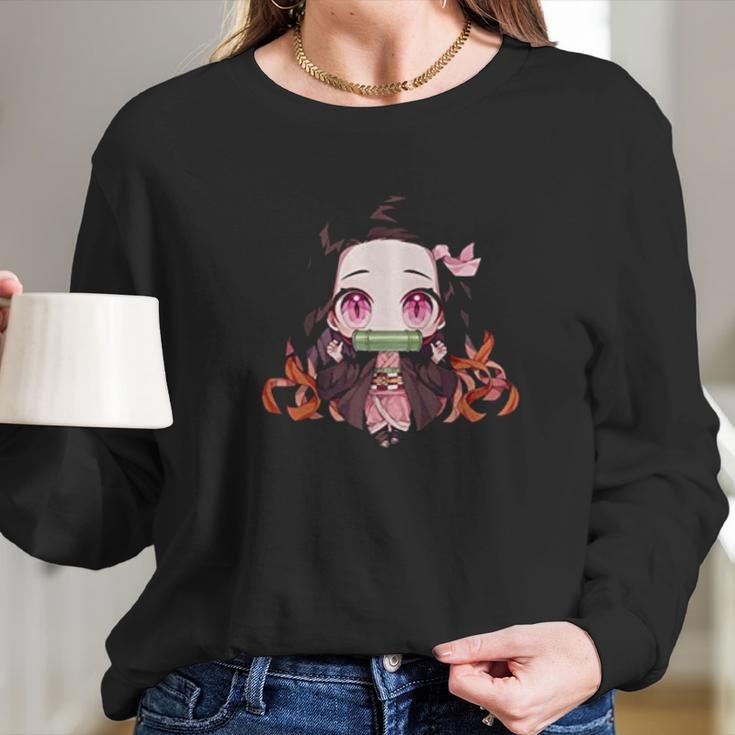 Demon Slayer Cute Look Long Sleeve T-Shirt Gifts for Her