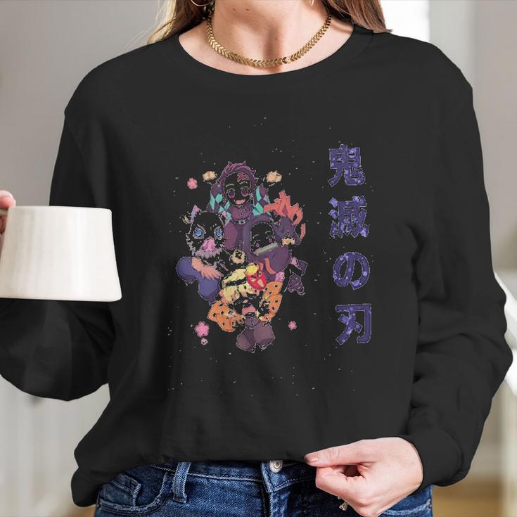 Demon Slayer Kimetsu No Yaiba Nezuko Zenitsu Tanjiro Inosuke Long Sleeve T-Shirt Gifts for Her