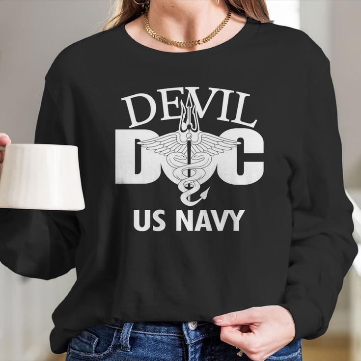 Devil Doc Us Navy Long Sleeve T-Shirt Gifts for Her