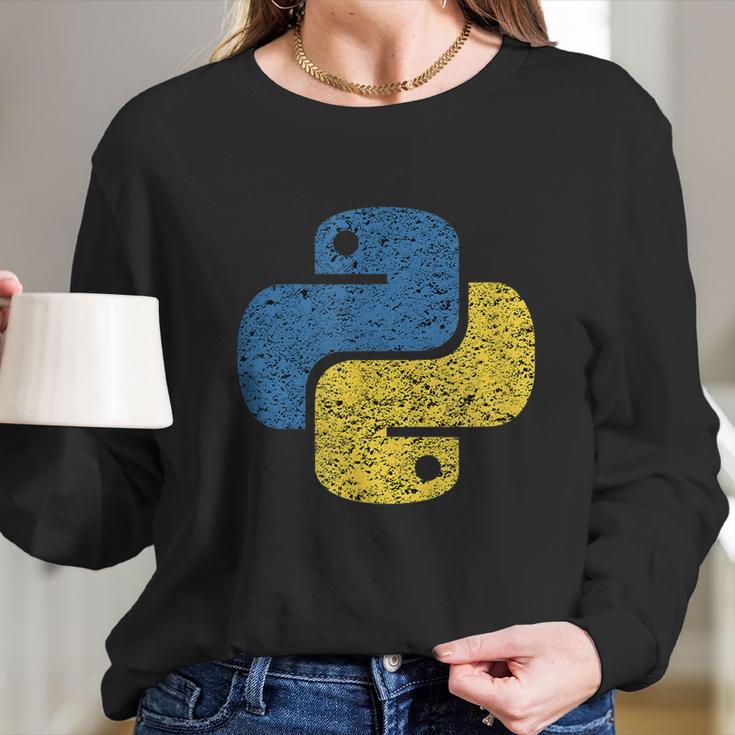 Distressed Python Logo For Engineers Long Sleeve T-Shirt Gifts for Her