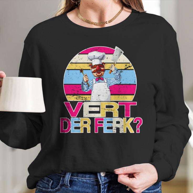 Distressed Vert Der Ferk Retro Chef Long Sleeve T-Shirt Gifts for Her