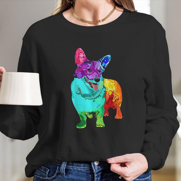 Dog Lover Gifts Welsh Corgi For Colorful Corgi Long Sleeve T-Shirt Gifts for Her