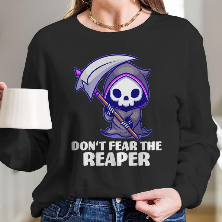 Dont Fear The Reaper Cute Chibi Reaper Long Sleeve T-Shirt Gifts for Her