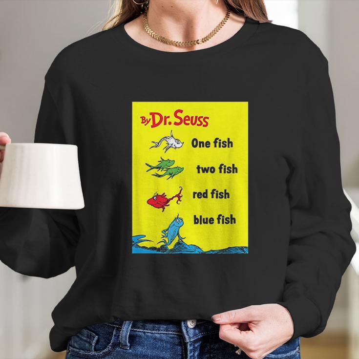 Dr Seuss One Fish Two Fish Book Cover Long Sleeve T-Shirt Gifts for Her