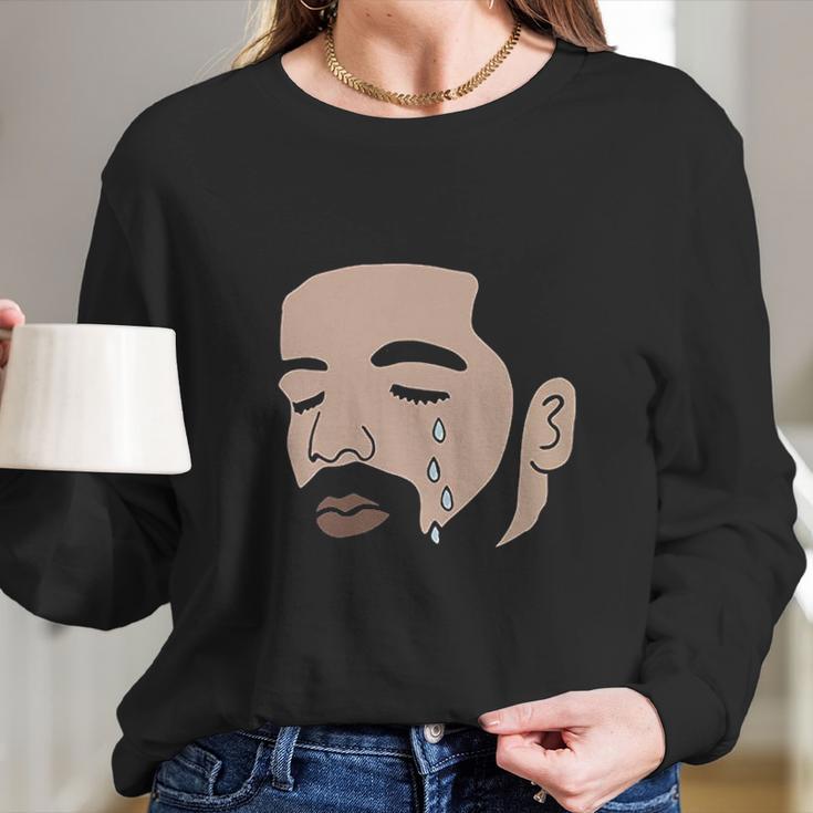 Drake Crying Black Long Sleeve T-Shirt Gifts for Her