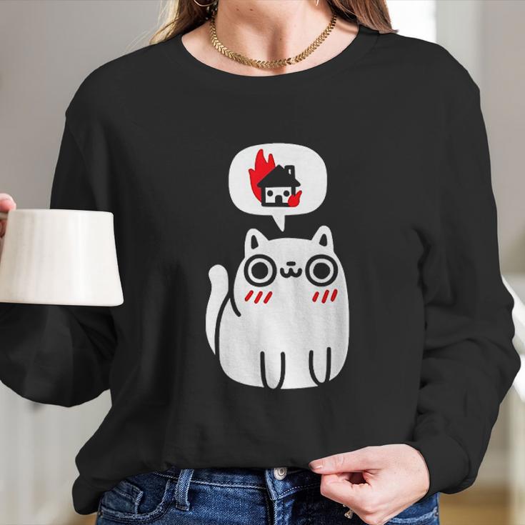 Dreaming Of Destruction Funny Cat Long Sleeve T-Shirt Gifts for Her