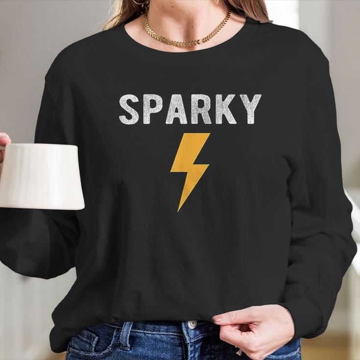 Electrician Gift Funny Sparky Nickname Lightning Long Sleeve T-Shirt Gifts for Her